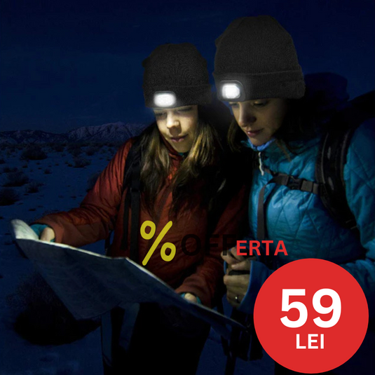 Caciula cu LED reincarcabil, unisex, marime universala