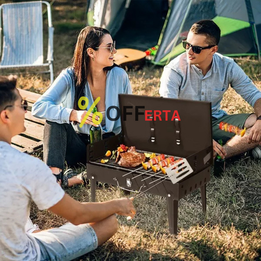 Gratar Portabil, Pliabil, tip Diplomat, Accesorii Gratar Incluse 44 x 27 x 6 CM