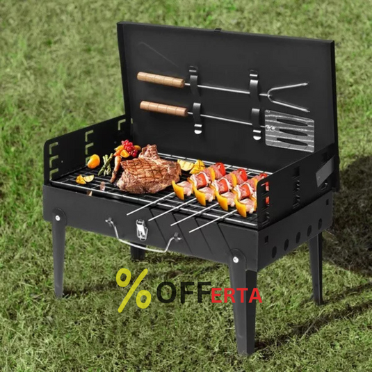 Gratar Portabil, Pliabil, tip Diplomat, Accesorii Gratar Incluse 44 x 27 x 6 CM