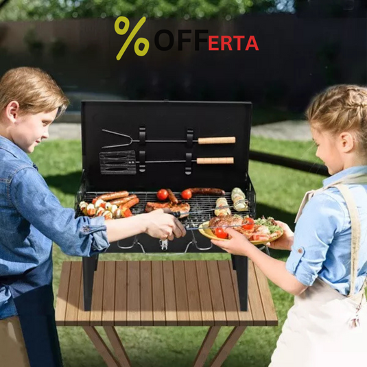 Gratar Portabil, Pliabil, tip Diplomat, Accesorii Gratar Incluse 44 x 27 x 6 CM