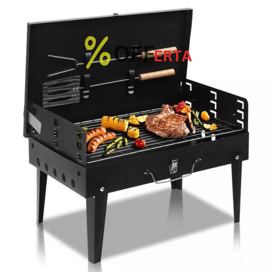 Gratar Portabil, Pliabil, tip Diplomat, Accesorii Gratar Incluse 44 x 27 x 6 CM