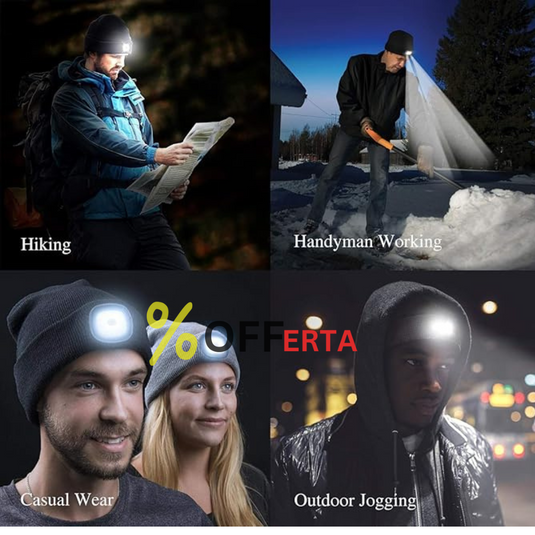 Caciula cu LED reincarcabil, unisex, marime universala