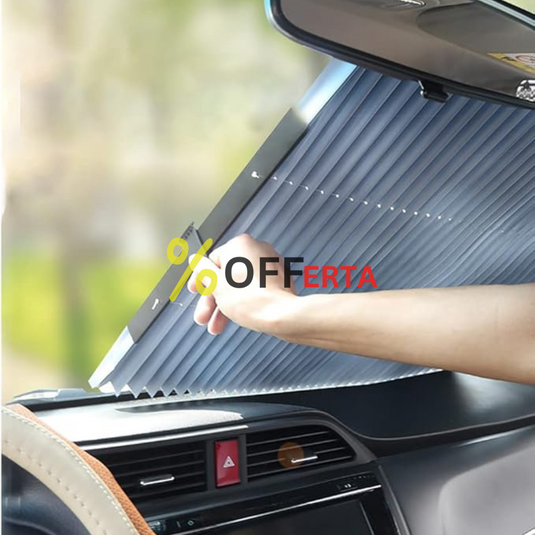Parasolar Retractabil Parbriz Auto, cu Ventuze, Pliabil 150 x 65 cm Impotriva Razelor UV