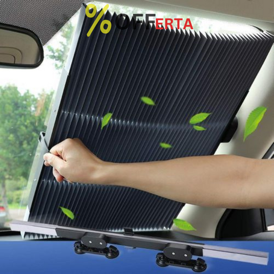 Parasolar Retractabil Parbriz Auto, cu Ventuze, Pliabil 150 x 65 cm Impotriva Razelor UV