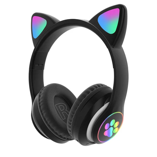 Casti wireless pliabile cu urechi de pisica