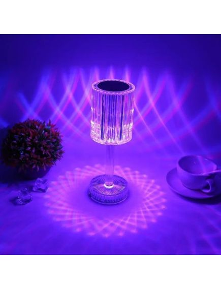 1+1 GRATIS ! Lampa de masa 3D touch cu dimmer, lumina calda si rece cristal, lampa incarcare usb, Elastix