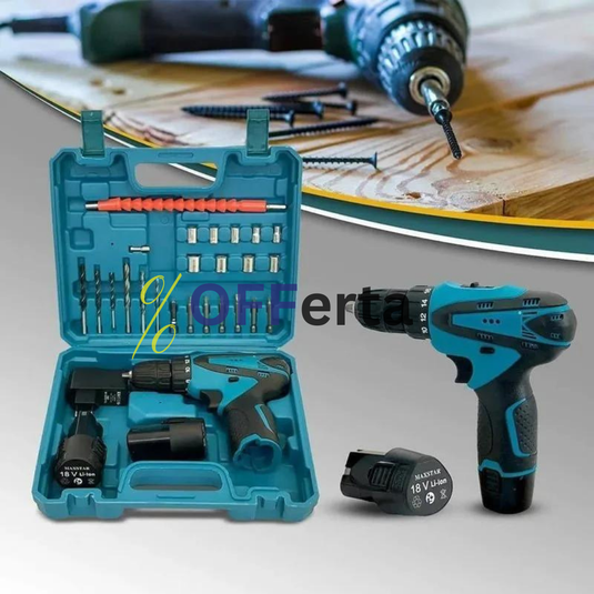 Bormasina cu trusa de 25 de piese + 2 acumulatori 12W