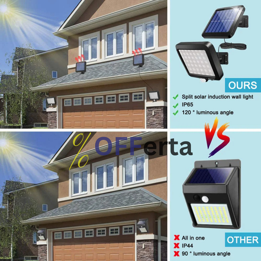 LED, cu panou solar, 128 - 6 COB, de exterior, senzor de miscare, telecomanda, Rezistenta la apa