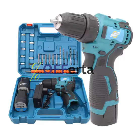 Bormasina cu trusa de 25 de piese + 2 acumulatori 12W