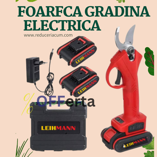 Foarfeca electrica pentru vita de vie si crengi , cu 2 Acumulatori 36V + Set 4 ghem de sfoara 100 gr