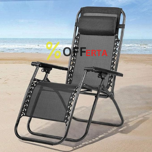 Set 2 Sezlong Scaun Pliabil din Textilen, Negru, 90x65x110cm