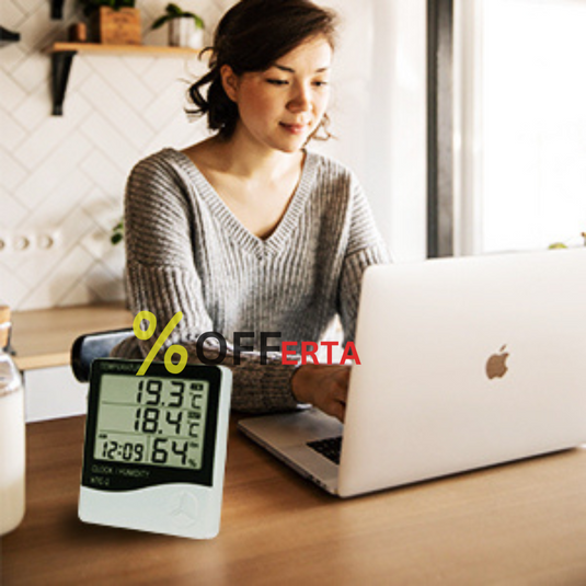 Ceas electronic de birou, cu ecran LCD ce indica temperatura