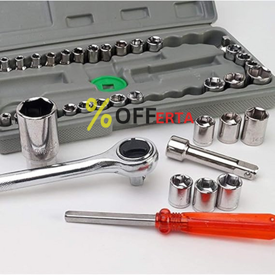 Trusa bormasina LEIH MANN, 2 acumulatori, 36V, 5Ah, incarcator si 30 accesorii, galben + Trusa 40 Piese Cadou