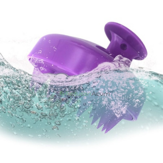 Perie pentru Masaj Capilar, Samponare si Curatare Scalp, Stimulare Crestere Par, Silicon, Mov