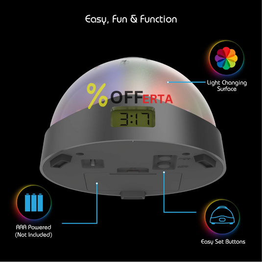Ceas digital cu proiectie LED, 2 in 1