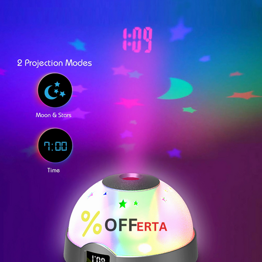 Ceas digital cu proiectie LED, 2 in 1