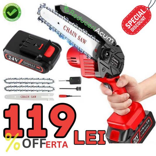 Drujba Electrica Reincarcabila, cu Acumulator, Fierastrau electric portabil, lant de rezerva