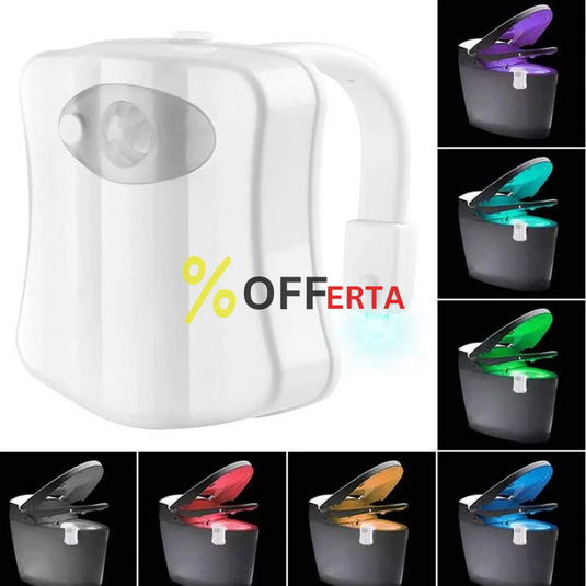 Lampa de veghe pentru toaleta cu LED, senzor de miscare si lumina, 8 culori diferite