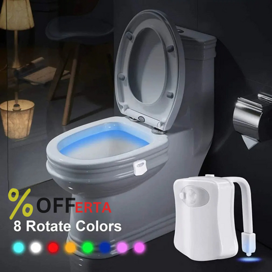 Lampa de veghe pentru toaleta cu LED, senzor de miscare si lumina, 8 culori diferite