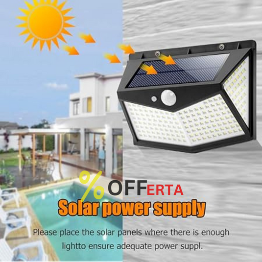 Set 2 x Lampa solara 100 Led cu senzor de miscare