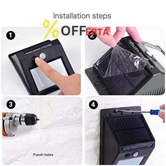 Lampa LED cu incarcare solara si senzor de miscare