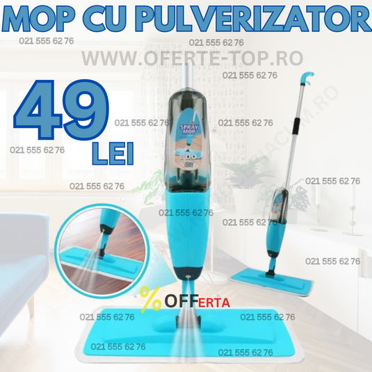 Mop microfibra cu pulverizare apa, rezervor 600 ml