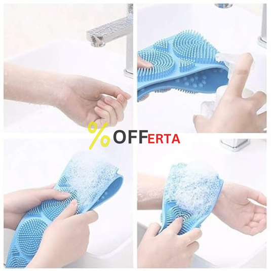 Pachet! Perie de corp pentru dus + Cap de dus cu granule