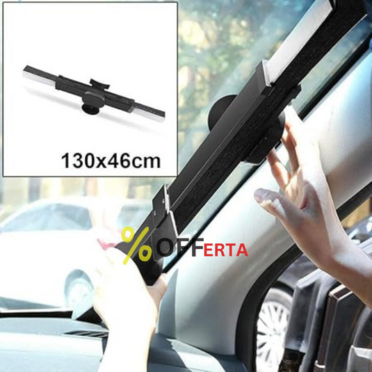 Parasolar Retractabil Parbriz Auto, cu Ventuze, Pliabil 150 x 65 cm Impotriva Razelor UV
