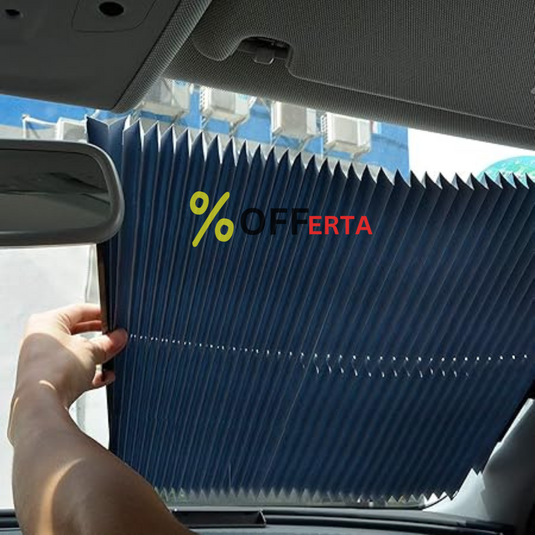 Parasolar Retractabil Parbriz Auto, cu Ventuze, Pliabil 150 x 65 cm Impotriva Razelor UV