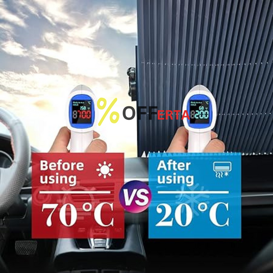 Parasolar Retractabil Parbriz Auto, cu Ventuze, Pliabil 150 x 65 cm Impotriva Razelor UV