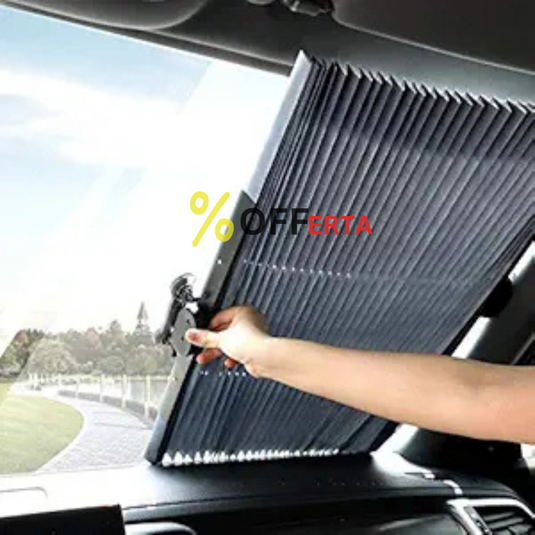 Parasolar Retractabil Parbriz Auto, cu Ventuze, Pliabil 150 x 65 cm Impotriva Razelor UV