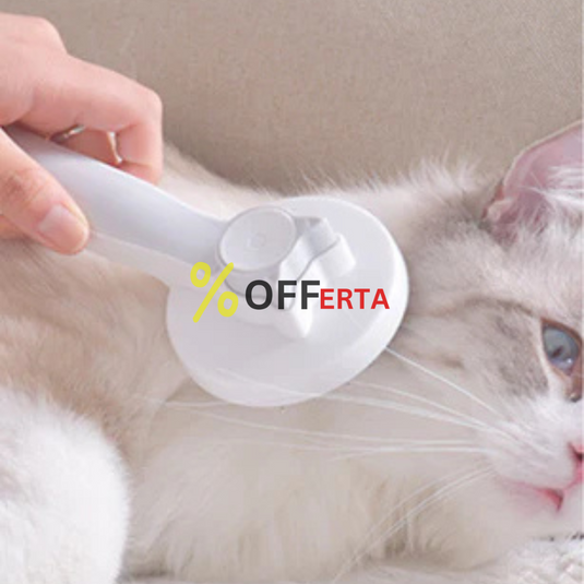 Perie cu buton de autocuratare pentru blana animale