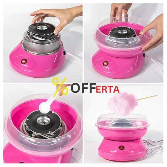 Aparat De Facut Vata De Zahar Cotton Candy, FAINTEC, Lingura, 10 x bete, Picioruse anti-alunecare, Roz