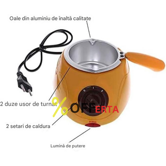 Aparat electric pentru topit ciocolata + Set Fondue – Chocolatiere