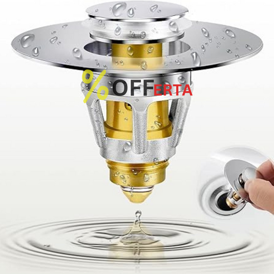 Dop scurgere chiuveta, universal, deschidere cu click, material oțel