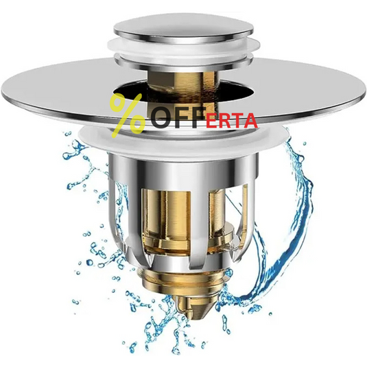 Dop scurgere chiuveta, universal, deschidere cu click, material oțel