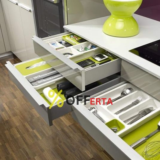 Organizator extensibil de tacamuri pentru sertar
