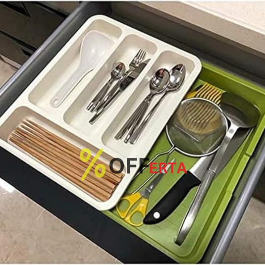 Organizator extensibil de tacamuri pentru sertar