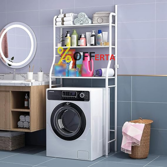 Raft depozitare peste masina de spalat, 3 polite, etajera baie