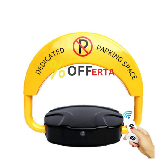 Blocator loc parcare automat,telecomanda si alarma , suporta 2 tone, Galben/Negru, rezistent intemperii