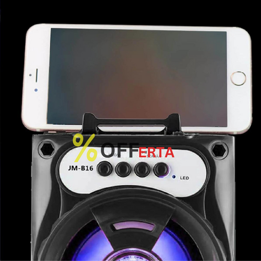 Boxa portabila bluetooth, disco, cu lumini, USB, card si radio