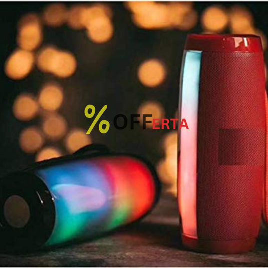 Boxa stereo Bluetooth cu lumina ambientala multicolora