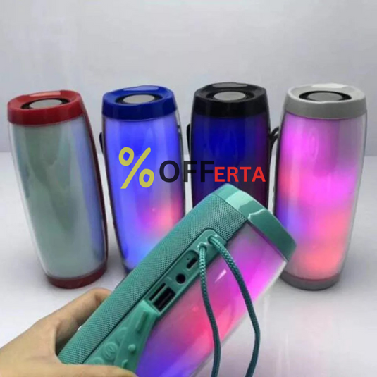 Boxa stereo Bluetooth cu lumina ambientala multicolora
