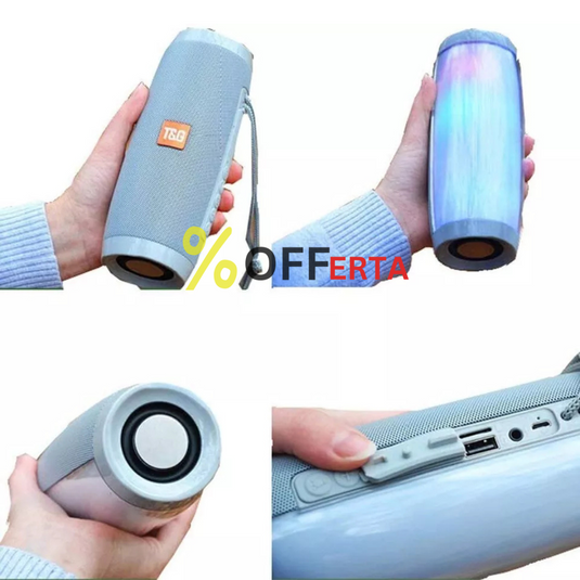 Boxa stereo Bluetooth cu lumina ambientala multicolora