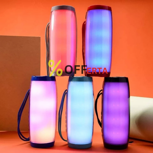 Boxa stereo Bluetooth cu lumina ambientala multicolora