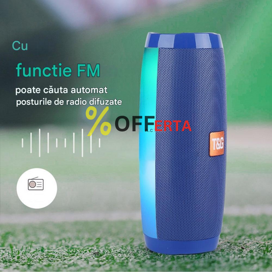 Boxa stereo Bluetooth cu lumina ambientala multicolora