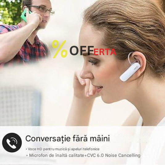 Casca bluetooth pentru convorbiri telefonice, autonomie 8 ore, microfon excelent