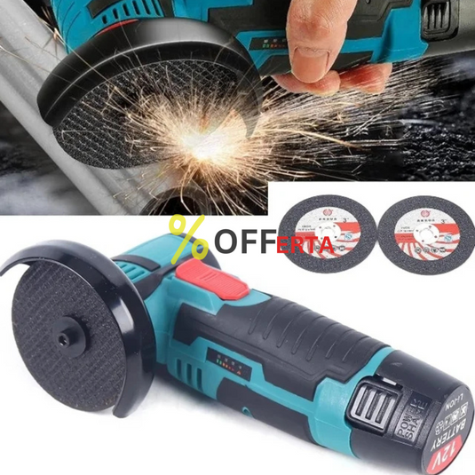 Mini polizor portabil GrinderPro 2 x Acumulatori + 6 Panze Cadou