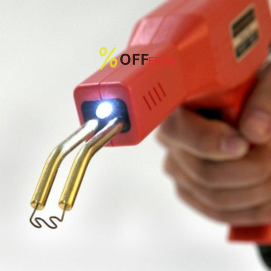 Pistol Profesional pentru lipit/sudat plastic, kit pentru repararea fisurilor din plastic, polipropilena, 200 capse de intarire, putere 50W, rosu