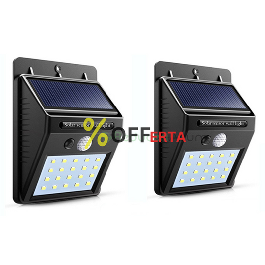 Set 2 x Lampi LED cu incarcare solara si senzor de miscare